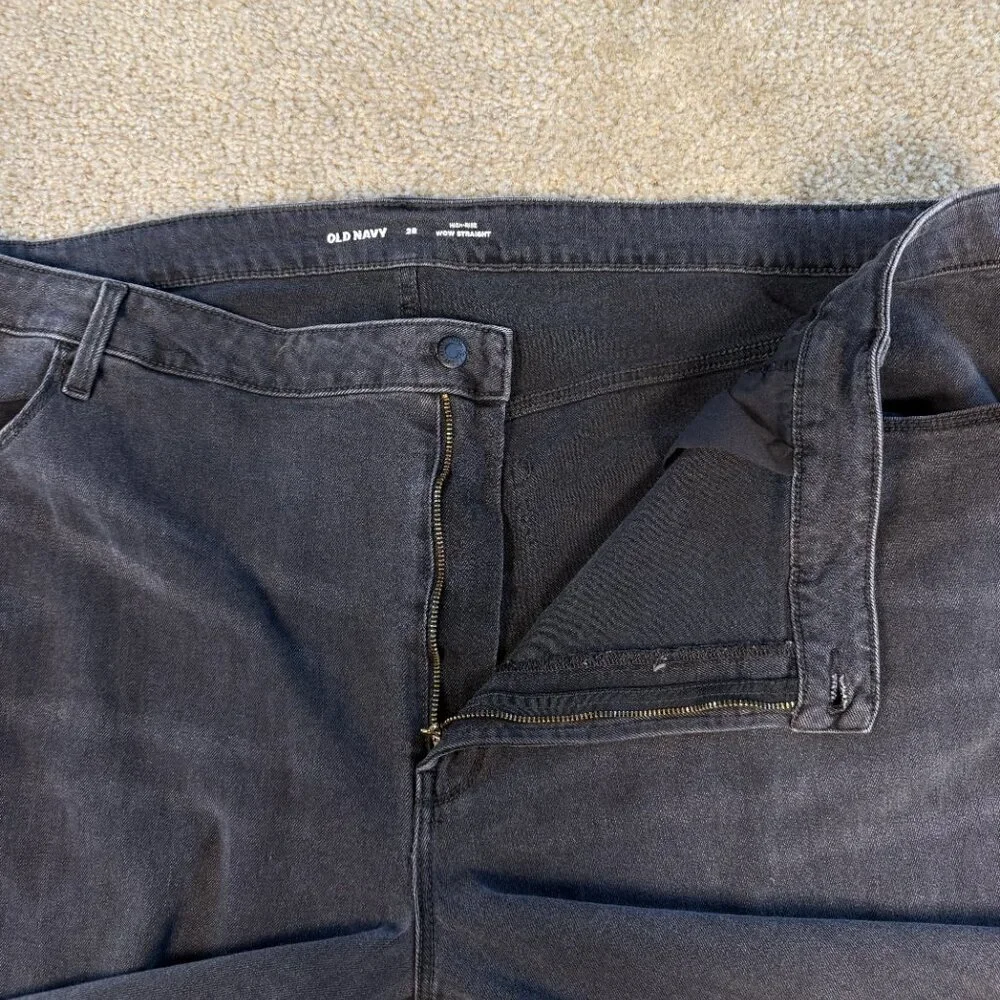 Old Navy Jeans Women's Size 28 Black Wow High Rise Straight Stretch Pants F395